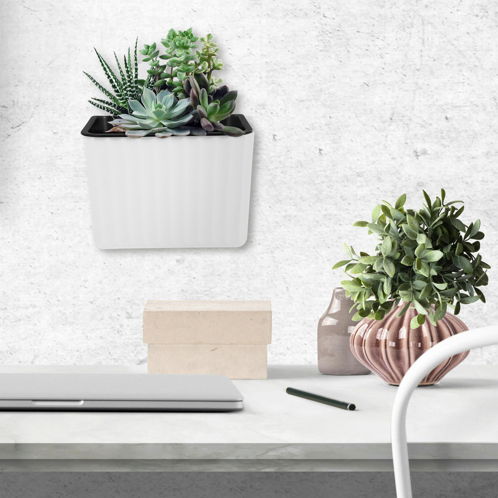 Self-Watering Planter - 2 Buah Pot Bunga Gantung Dinding,