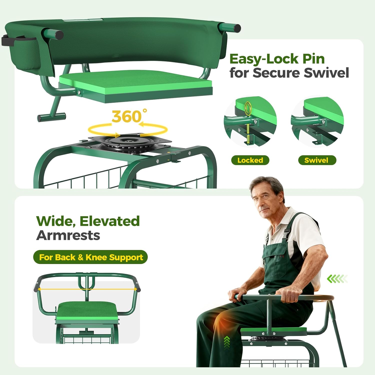 Kursi Taman Beroda, Bangku Ber - Gardening Tools For Seniors ulasan dan harga