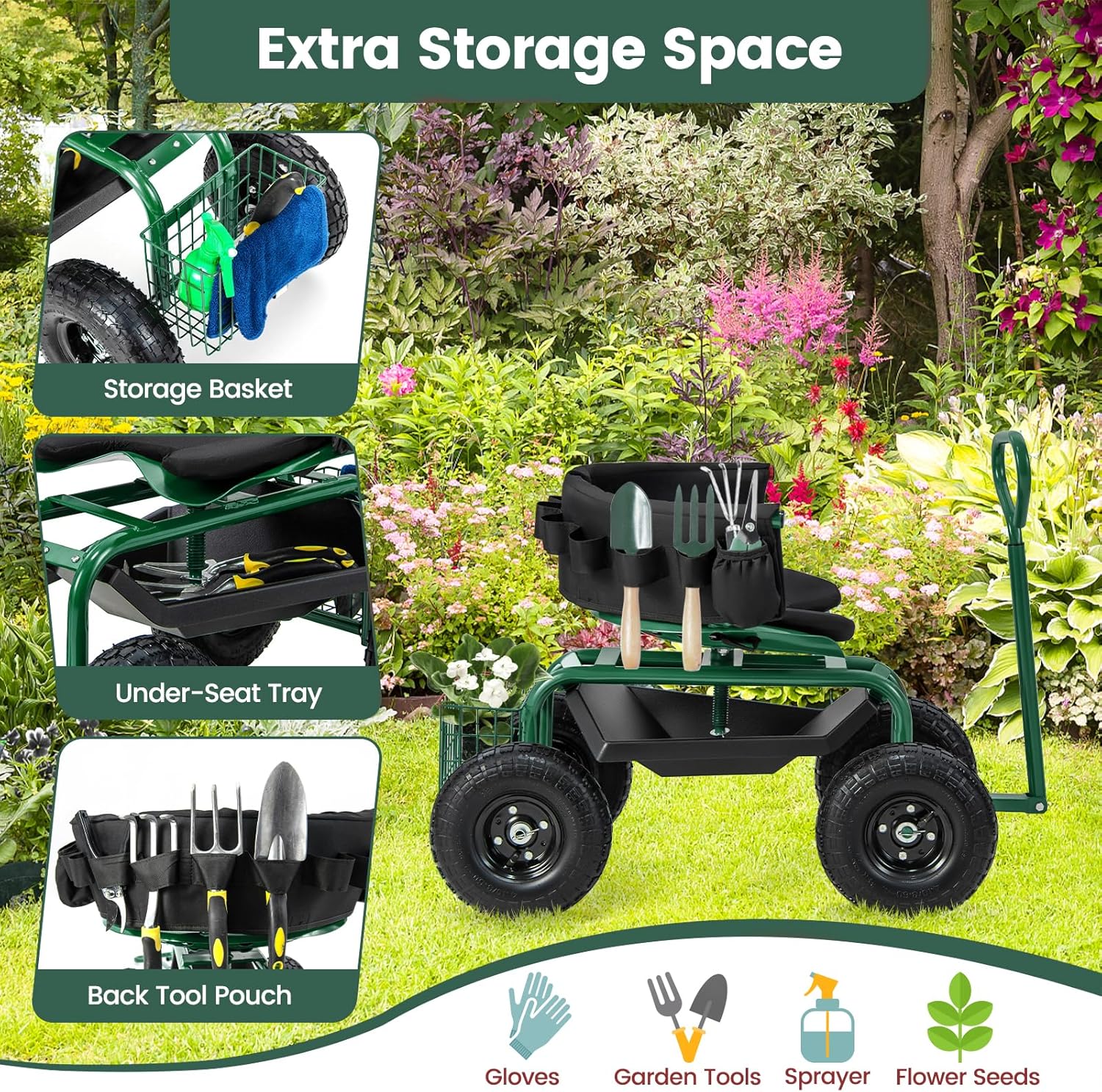 Kursi Berkebun Beroda, Dapat D - Gardening Tools For Seniors ulasan dan harga