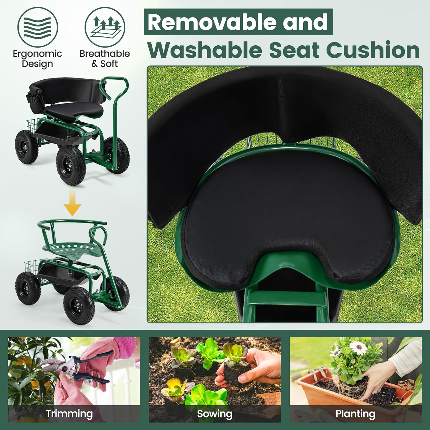 Kursi Berkebun Beroda, Dapat D - Gardening Tools For Seniors ulasan dan harga