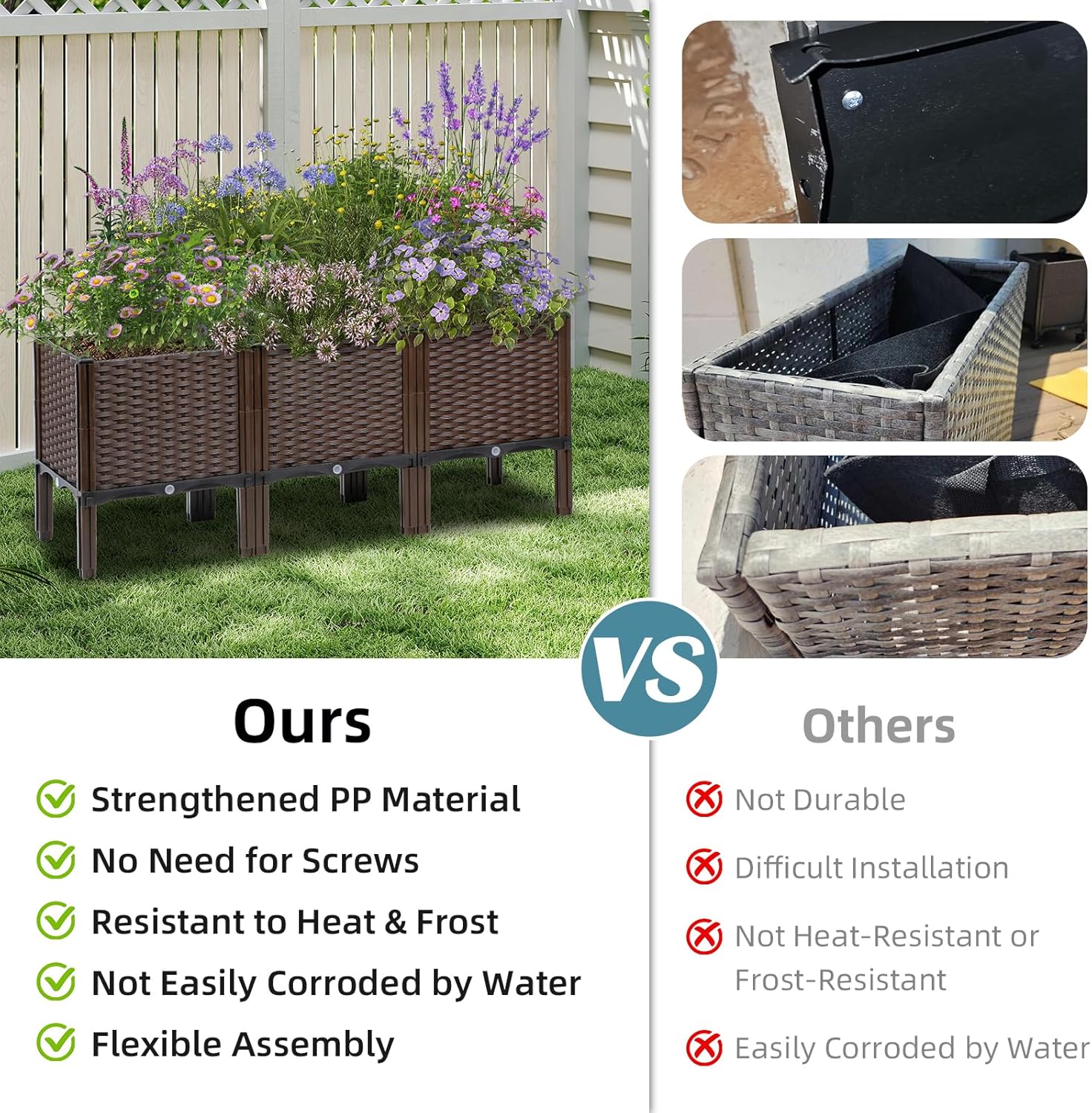 Pot Tanaman Rotan untuk Taman  - Self-Watering Planter ulasan dan harga